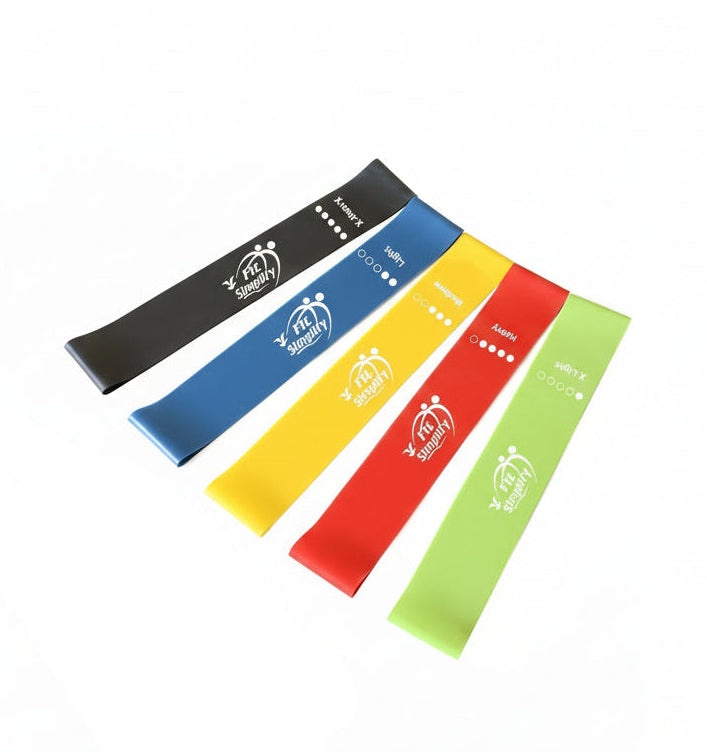 Fit Simplify Resistance Loop Exercise Bands with Instruction Guide - Set of 5