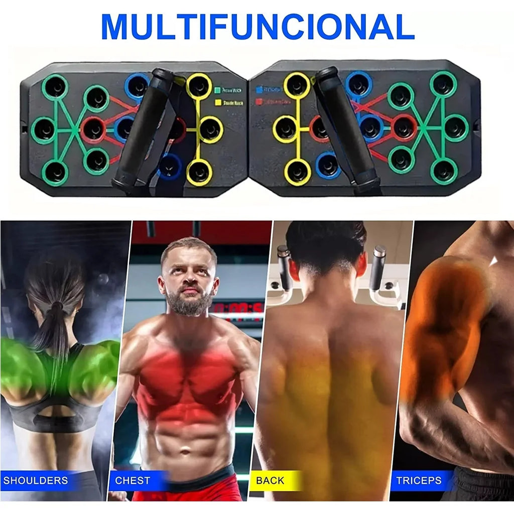 2-1 Multifunctional Folding Push up Board, Portable Folding 28 in 1 Home and Gym Exercise Equipment, Suitable for Chest and Back Exercises, Fitness Strength Training Stand
