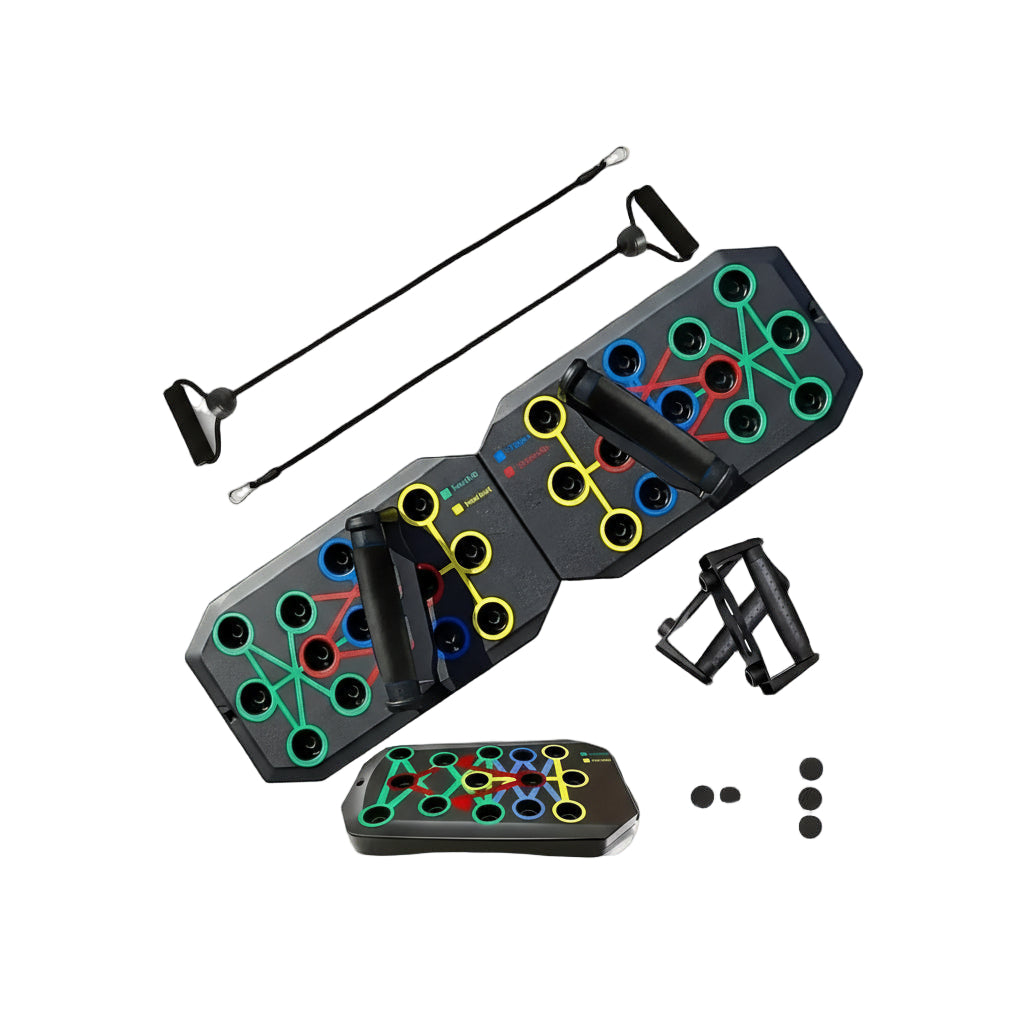 2-1 Multifunctional Folding Push up Board, Portable Folding 28 in 1 Home and Gym Exercise Equipment, Suitable for Chest and Back Exercises, Fitness Strength Training Stand