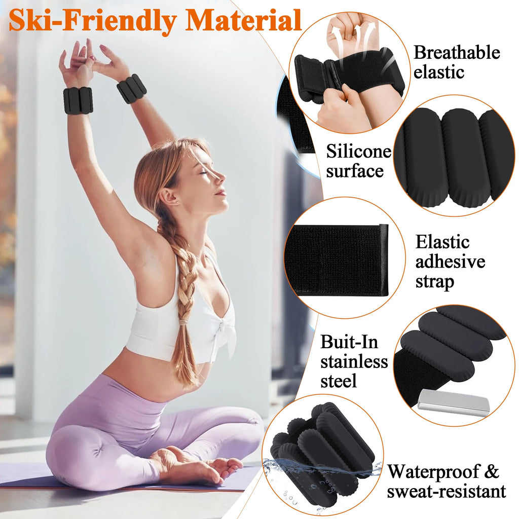 Ankle Wrist Weights Set, Adjustable Strength Leg Weights Set of 2 (1Lb Each), Wearable Wrist Leg Arm Weights for Yoga, Walking